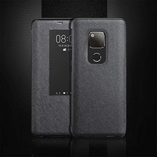 ZENGMING Phone Case Cross Texture Horizontal Flip Leather Case for Huawei Mate 20 X, with Call Answering Function & Sleep/Wake-up (Color : Red)