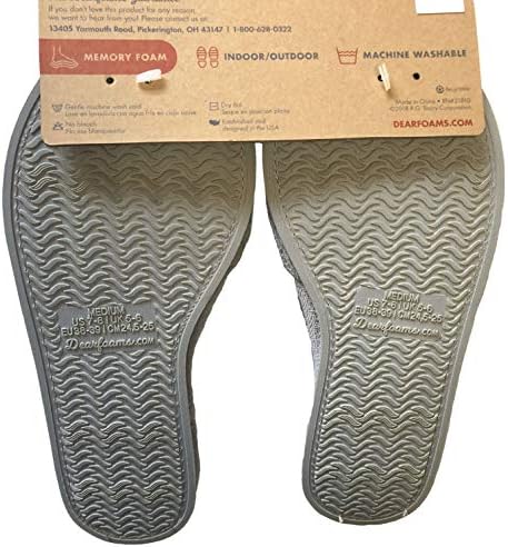 Dearfoams Women's Slide Scuff Slippers with Memory Foam (X-Large (11-12), Grey/Striped Polka Dot) | Image 4