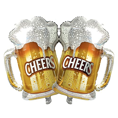 BIEUFBJI Beer Cup Balloons Set of 2 Beer Mug Cheers Foil Balloons Fit for Summer Party Beer Festival Birthday Party Wedding and More Decor