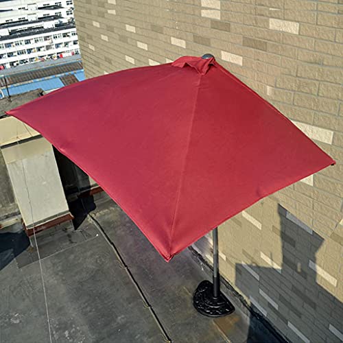 Parasol de jardín de 250cm impermeable tipo media sombrilla con base 3