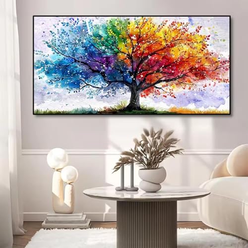 Affiches colorées arbre de vie pour rajeunir une décoration murale de salon vide