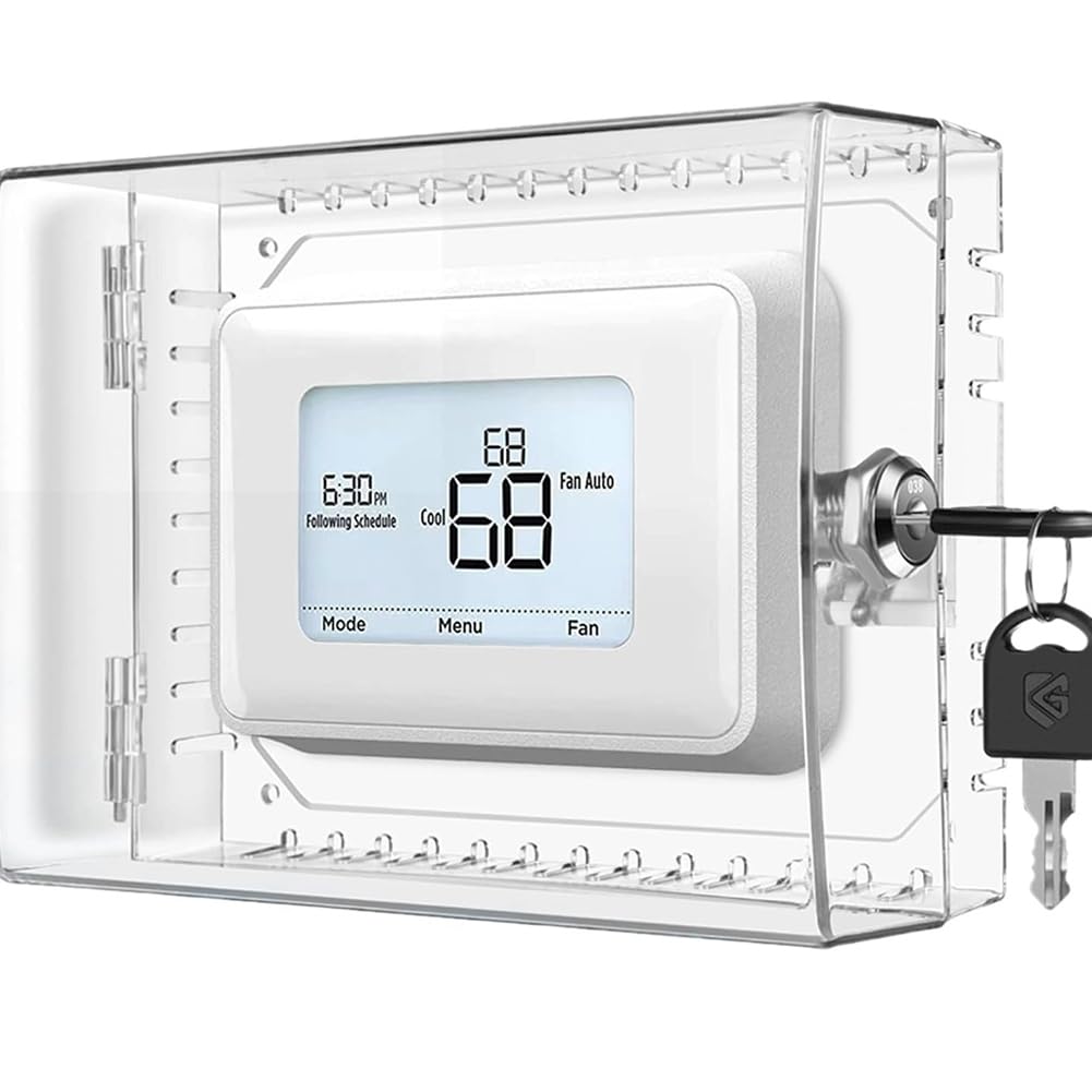 TOBEOME Large Thermostat Lock Box Cover with Key for, Clear Thermostat Cover Fits Thermostats 5H X 6inch W or Smaller