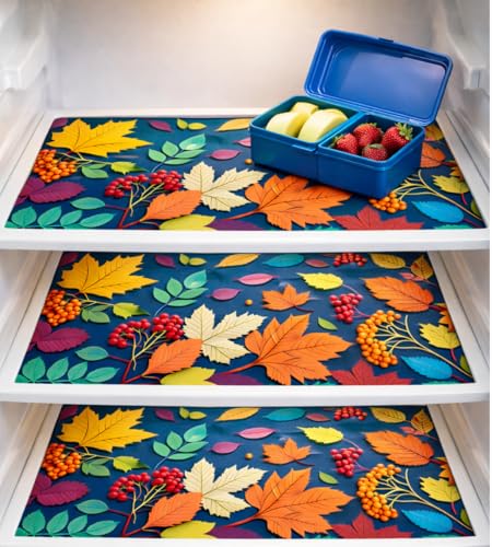 Image of Waterproof Fridge Mats Set of 3 - PVC Refrigerator Shelfs.-CC-103