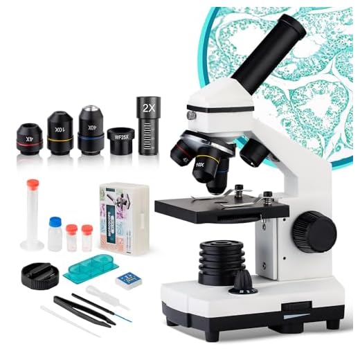 Microscópio biológico para crianças, estudantes e adultos 250 x 2000 x, conjunto de microscópio infantil biológico poderoso para escola, laboratório, casa, pesquisa científica biológica