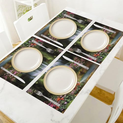 Set de table pour table de salle à manger motif nature extérieur - 7