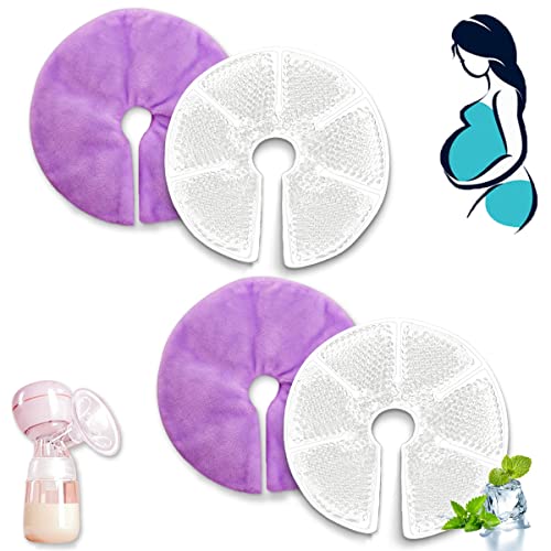 Image of HiFineCare Breast Therapy Pads Breast Ice Pack, Hot Cold Breastfeeding Gel Pads, Boost Milk Let-Down with Gel Bead (C1), 1.0 Count