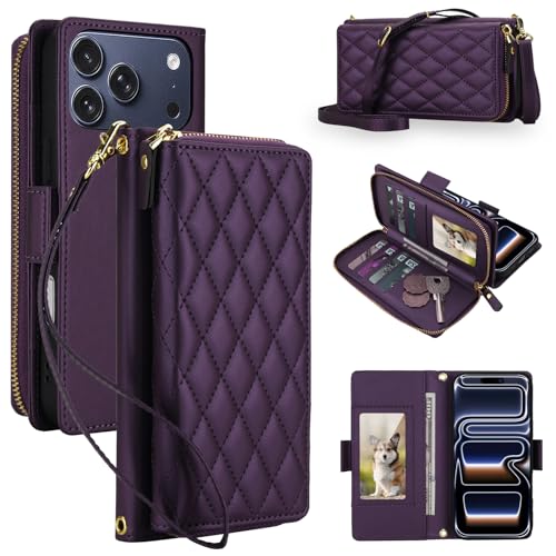 Coque portefeuille iPhone 17 Pro Max anti-RFID et fermeture éclair