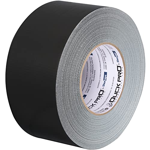 Image of Duck Pro by Shurtape Professional Grade, Industrial Colored Cloth Duct Tape for Industrial Color-Coding, HVAC and Automotive, 72mm x 60yd, 10.0 mil, Black, 1 Roll (105479)
