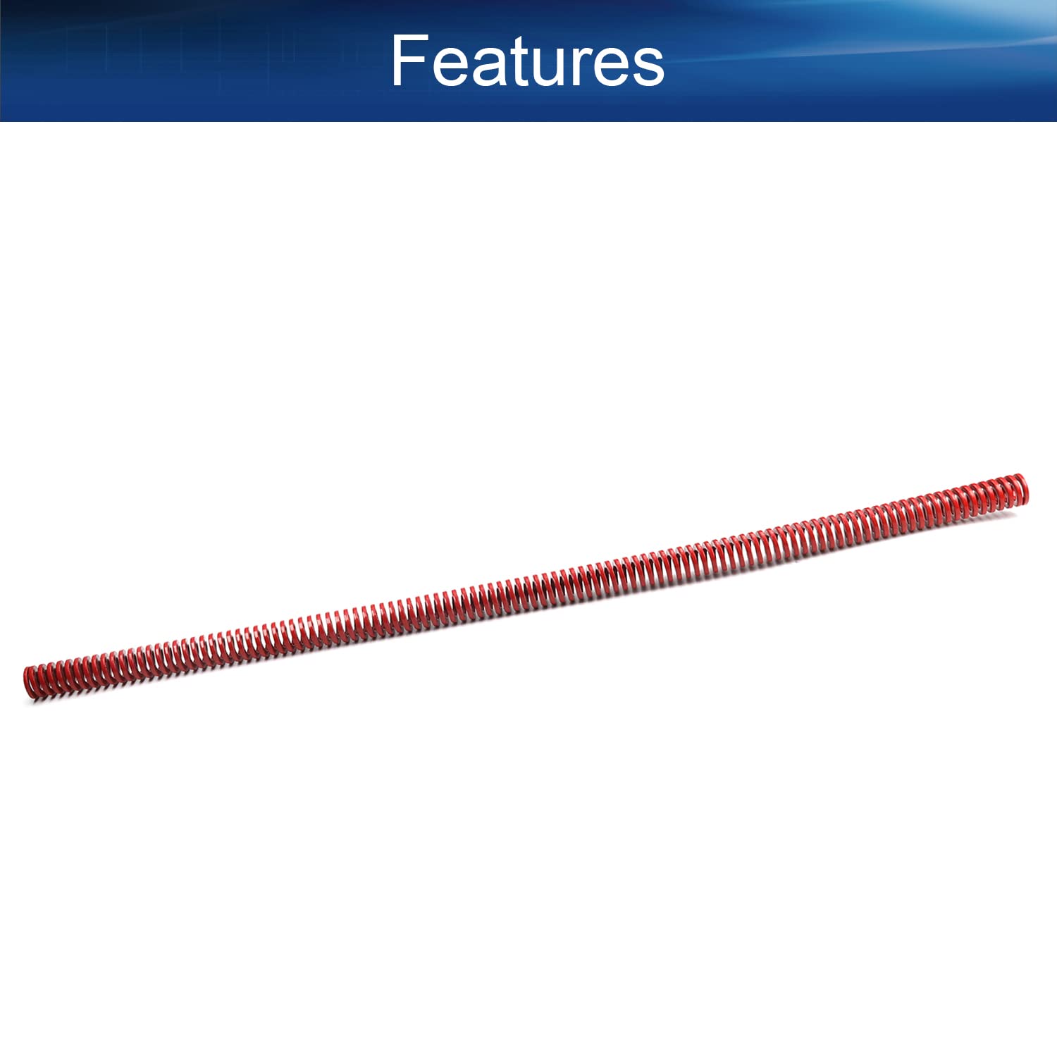 El Molde de compresión Muere la Primavera, 300x10mm Medium Load Compression Mould Die Spring, 3D Printer Die Spring, for Mechanical Equipment 3D Printer Accessories, Red 1Pcs