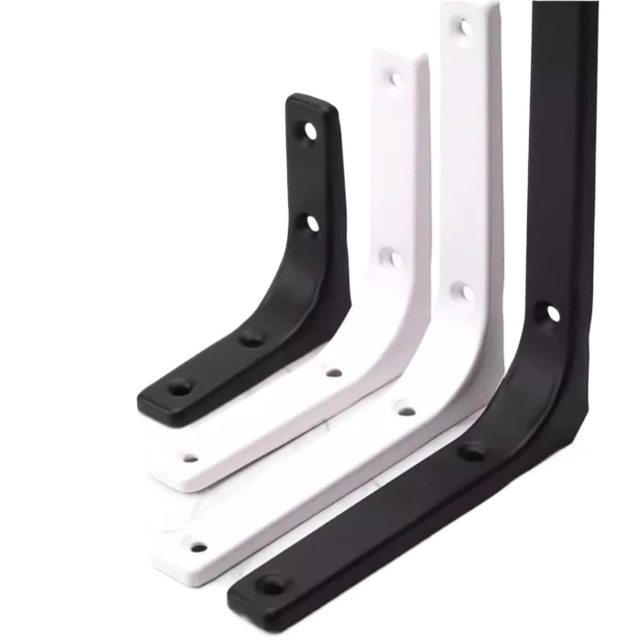 Irfhdcx Black 200X250mm 2Pcs Shelf Bracket 2Pcs Decorative L-Shaped Floating Shelf Brackets Duty Stainless Steel Wall Mount(Black 200X250mm 2Pcs)