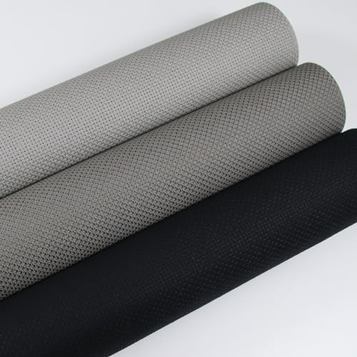 Image of KCS 3 pc of 15 inch x 18 inch(38cmx45cm) Counted Cross Stitch Cotton Aida Cloth Needlework Rolled Fabric Box,14CT,Medium Grey+Dark Grey+Black