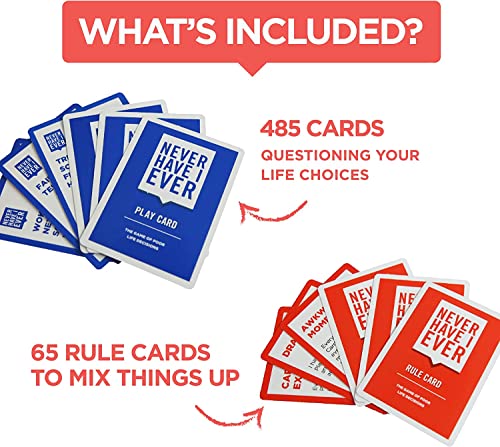 Image of Awestuffs Family Board Games for Adults and Kids - Ages 17 and up, 2 to 8 Players (Never Have I Ever)