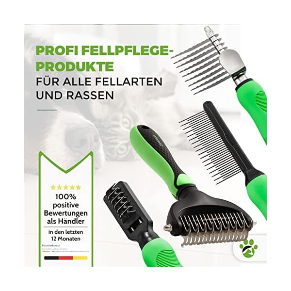 Testnote: Sehr gut - Fell-Entwirrer Kamm I Hundebürste & Katzenbürste mittel bis langhaar geeignet I Kleine - große Tiere I Einfache Reinigung I + neues E-Book – Bild 8