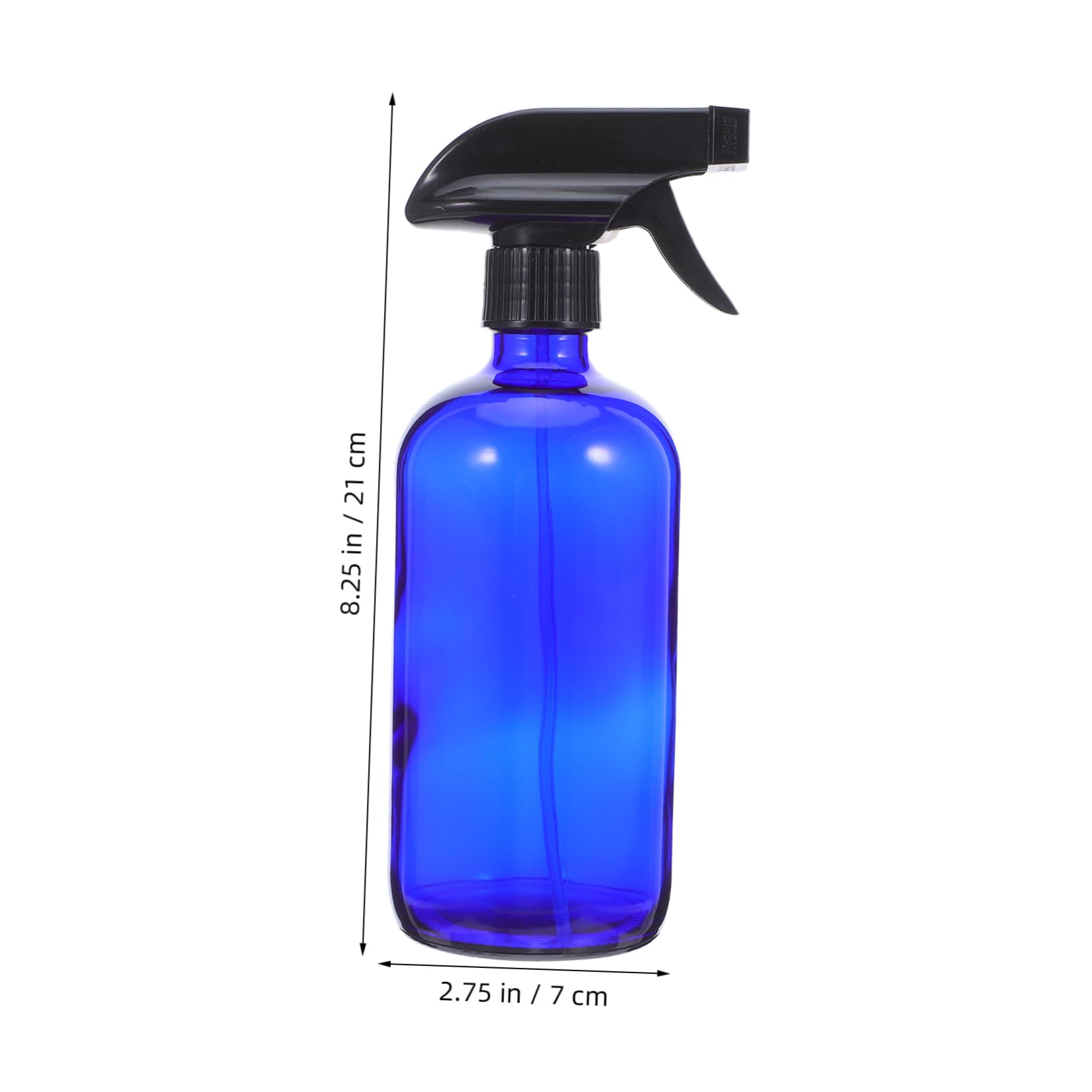 OUNONA Bottiglia Spray in Vetro Blu da 500ml Ricaricabile, 2 Pezzi | Pompa e Tappi Inclusi, per Viaggio e Profumo, Leggero e Riutilizzabile