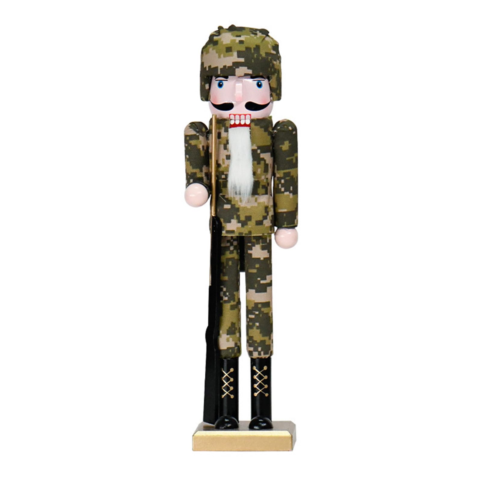 PANGBOER Soldier Wood Sculpture Christmas Theme Desktops Ornament Tabletop Statue Jewelry Stylish Holiday Decoration for Home Tabletop Decoration