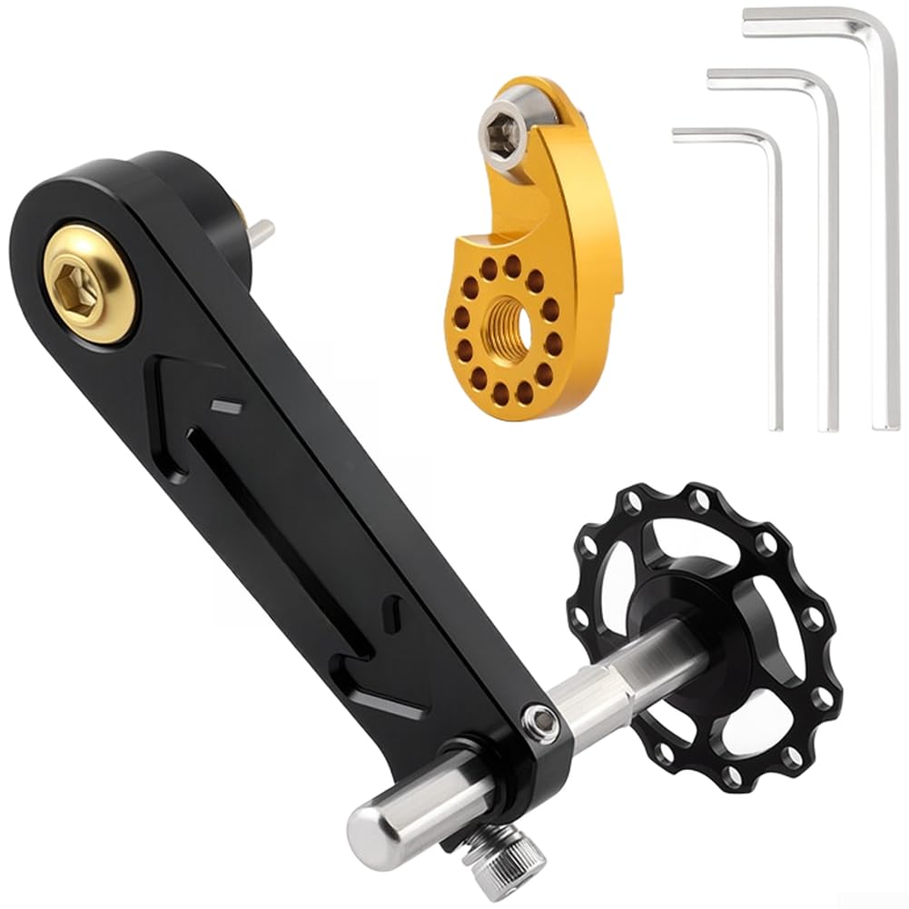 CNC Aluminium Chain Guide Tensioner Single Speed MTB, Black + Regulator