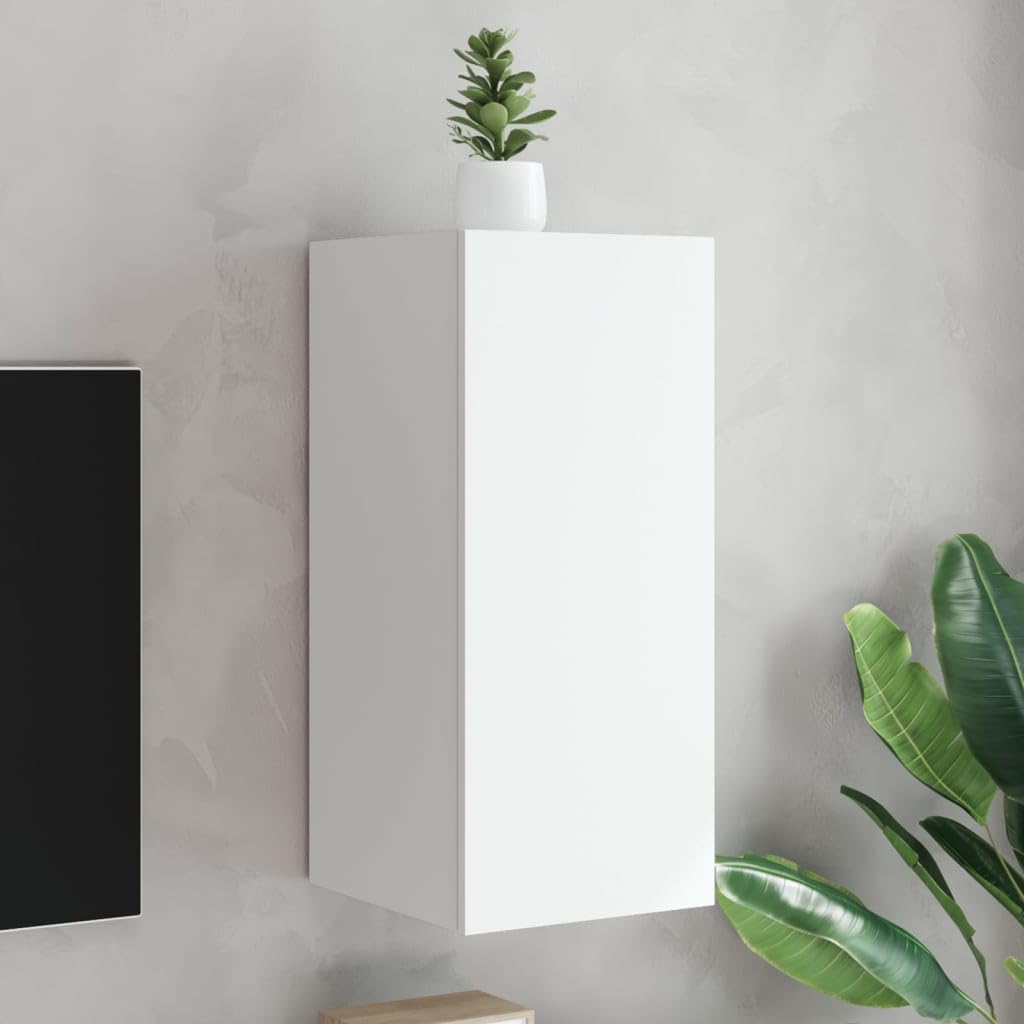 Mobile TV a Parete con Luci LED Bianco 30,5x35x70 cm,Mobili TV,Mobile TV Parete,Mobile TV soggiorno-837232