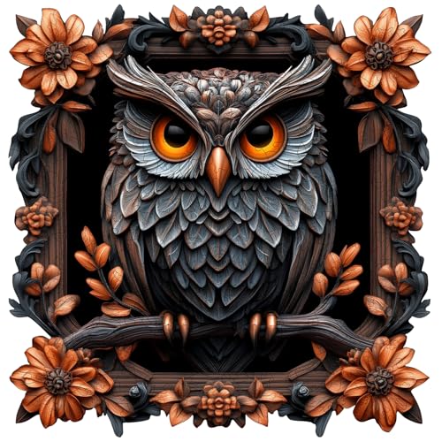Ixfyloop Owl Wooden Puzzles for Adults, Autumn Wooden Jigsaw Puzzles 491 Pieces, Unique Shaped Anima
