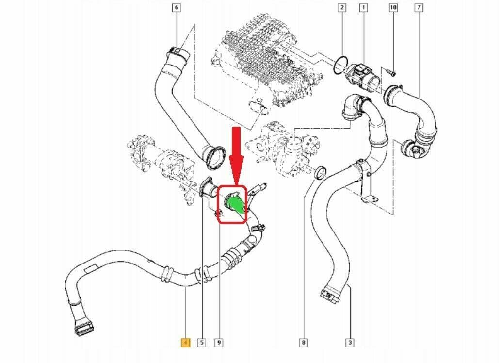 LLS-GERMANY Kit de reparación de manguera turbo compatible con Ren ault Kangoo 1.5 dCi, 8200324183, 8200765029