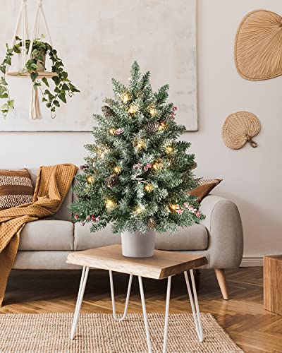 Heao G1002A(0.34) 2Pcs Pre-Lit Christmas Tree, 2Ft Artificial Christmas Tree Decorated thumb #4