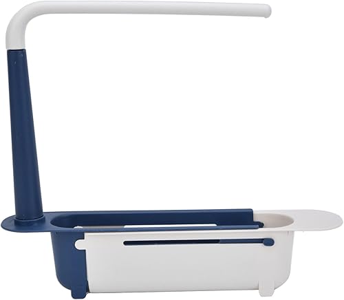 Miniatura 4 de Zerodis Estante telescópico de almacenamiento para fregadero, 2 en 1, cesta de drenaje expandible para fregadero debajo del fregadero, organizador