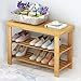 GJ-Shoe rack 2-Tier natürliche Bambus Holz einfach geschnitzt Hocker Schuhregal Regal Halter Speicherorganisator für Flur Badezimmer Wohnzimmer (Multi-Size) (größe : 80 * 28 * 45CM)