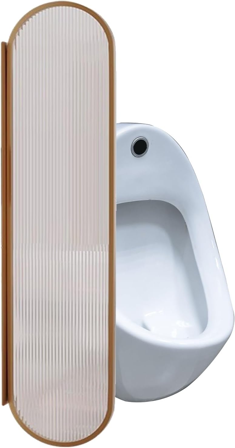 Rose Gold Wall-Mounted Urinal Screen, Men's Toilet Privacy Divider, Restroom Partition for Public Spaces, Shopping Malls, 40x160cm (15.7x63in)