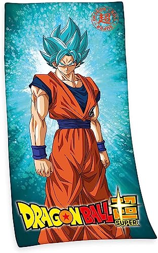 Herding Toalla de baño con diseño y Texto de Dragon Ball Super de 150 x 75 cm, algodón, Multicolor