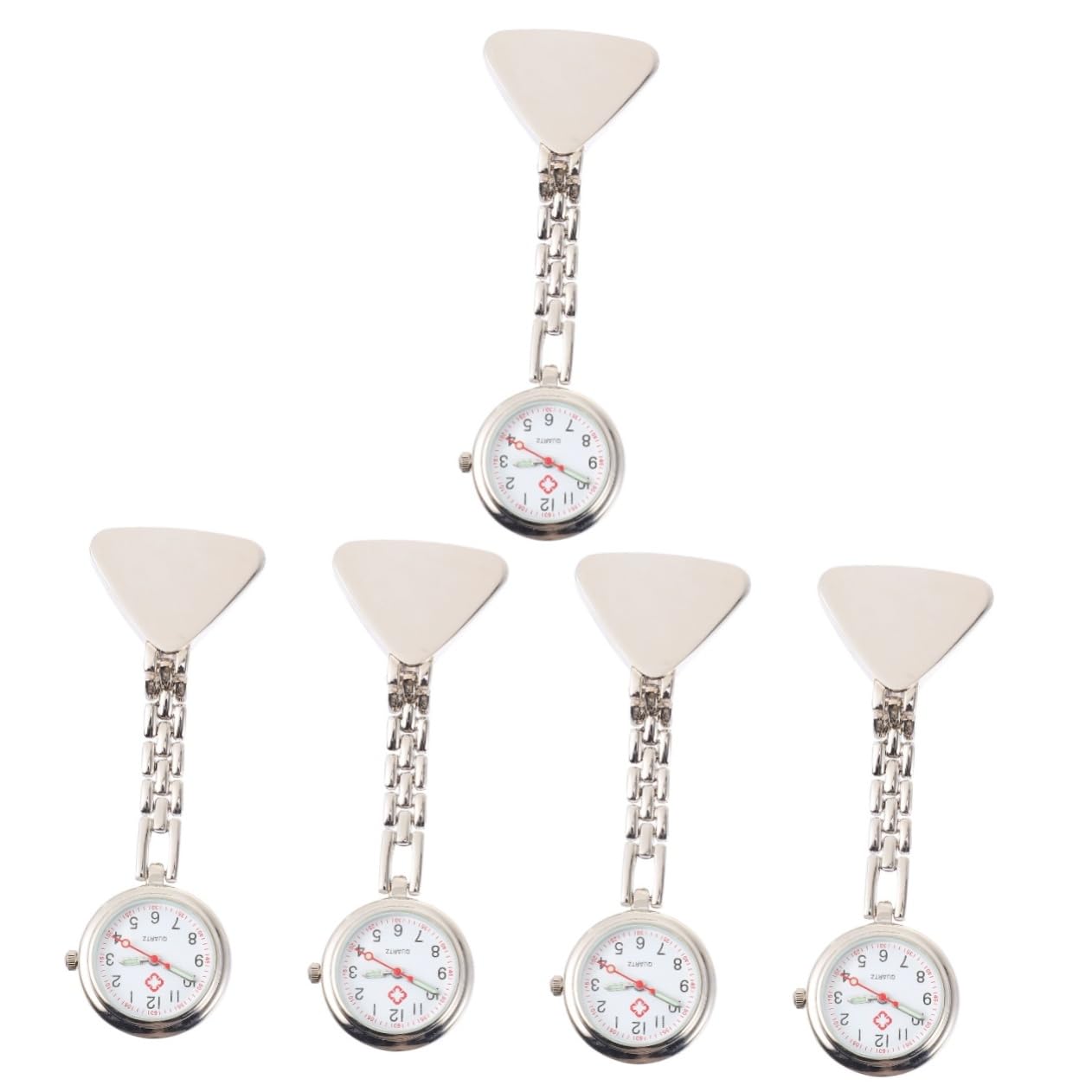 LIFKOME 5stücke Clip Pocket Watch Quartz Uhr Für Und Senioren Tragbare Ansteckuhr Für Alltag Einfach Zu Bedienen Und Leicht Zu Transportieren