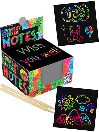 PURPLE LADYBUG Rainbow Holographic Scratch Art Mini Notes - Kids Stocking Stuffers for Teen Girls Gifts Trendy Stuff, Small Gifts for Teens, Tween & Preteen Craft Christmas Gift