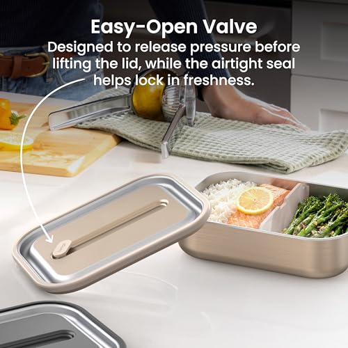 Image of Bentgo MicroSteel Leak-Proof Bento Lunch Box, Microwave & Oven-Safe