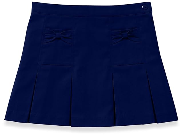 Classroom Uniforms Girls Stretch Bow Pocket Scooter Skirt with Built-In Shorts School Uniform Adjustable Waist