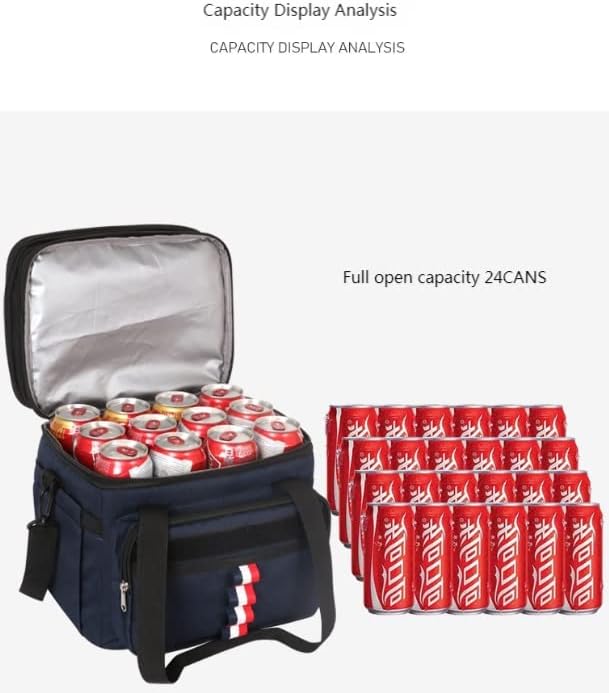 Miniatura 3 de Bolsa térmica reutilizable expandible grande con aislamiento, bolsa de almuerzo resistente duradera a prueba de fugas, para hombres y mujeres,