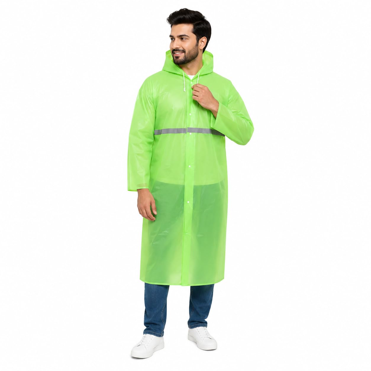 drumstone (𝐒𝐩𝐞𝐜𝐢𝐚𝐥 𝟏𝟓 𝐘𝐞𝐚𝐫𝐬 𝐖𝐚𝐫𝐫𝐚𝐧𝐭𝐲 Waterproof Raincoat with Backpack Space for Men & Women, Lightweight Hooded Rain Poncho with Reflective Strip & Snap Button Closure-picture-17