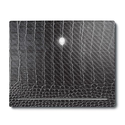 Image of MightySkins Carbon Fiber Skin Compatible with Alienware X16 R1 (2023) Full Wrap Kit - Black Gator Skin | Protective, Durable Textured Carbon Fiber Finish | Easy to Apply | Made in The USA