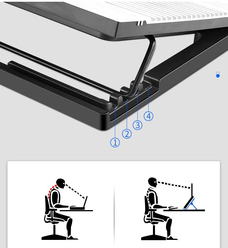 Base enfriadora para notebook ajustable 12-17 pulg miniatura 5