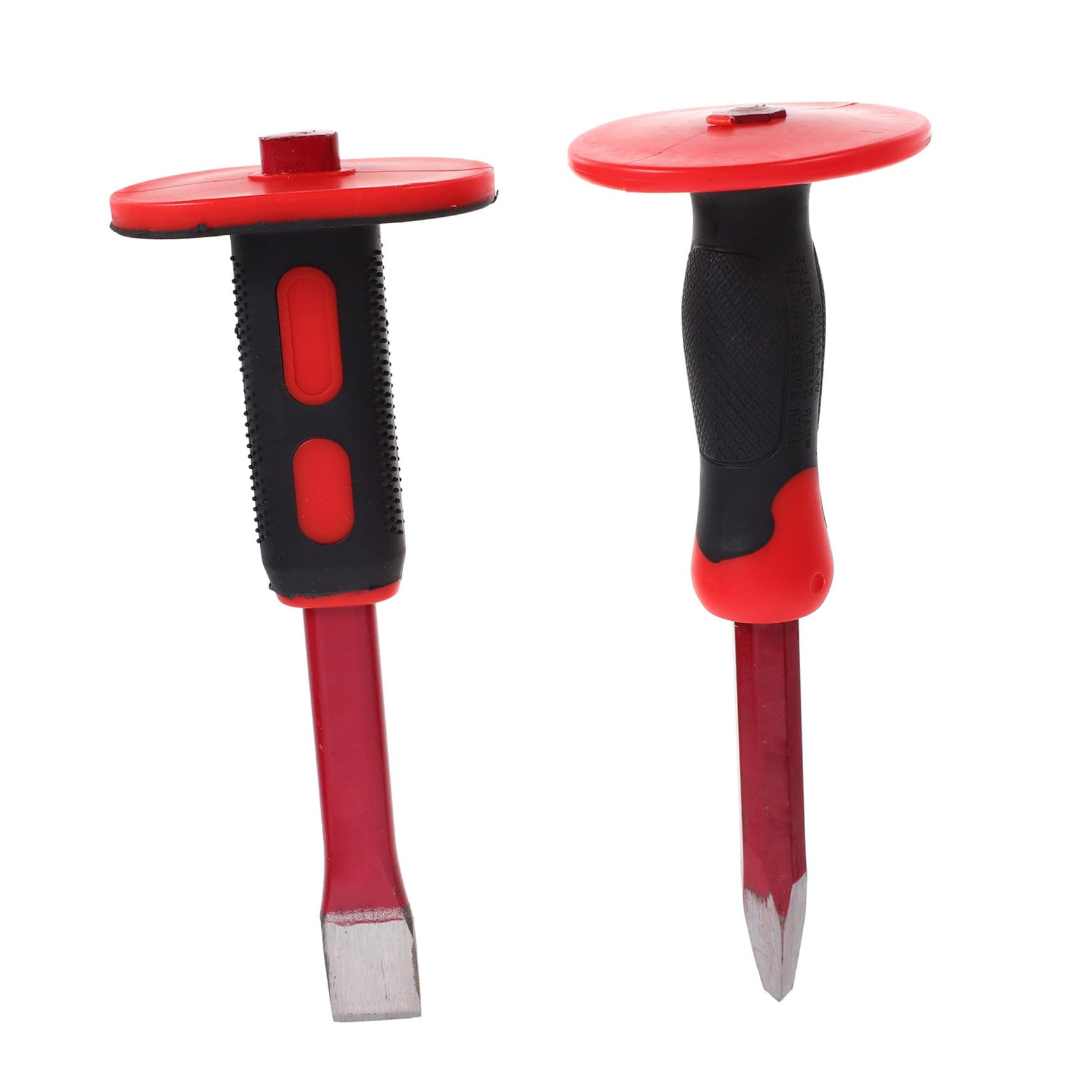 Set Scalpelli per Calcestruzzo e Roccia da 250 Mm in Acciaio al Cromo Vanadio Temprato, Impugnatura Ergonomica Antiscivolo e Protezione Mano, Utensili per Muratura e Demolizione,