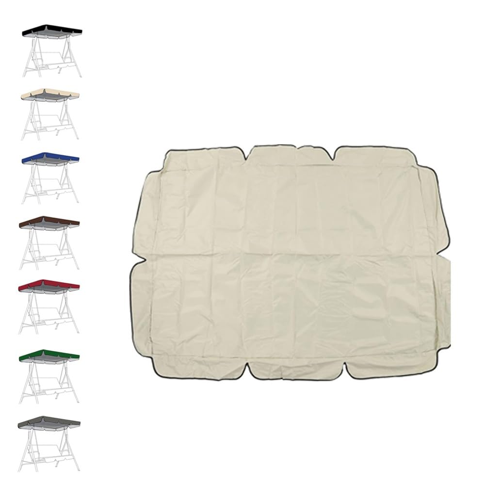 Copertura di ricambio impermeabile per dondolo da esterni, adatta a 167,6 x 114,3 cm, 190,5 x 132,1 cm, 195,6 x 124,5 cm, parasole per cortile, giardino, portico, beige (190 x 132 cm)