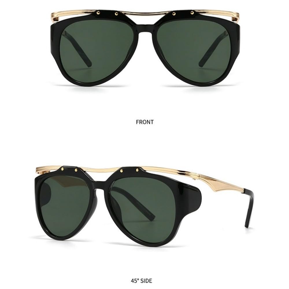 Modne okulary przeciwsłoneczne damskie pilotki Double Bridges w stylu retro, z gradientowymi szkłami UV400, modne, wyjątkowe okulary przeciwsłoneczne dla mężczyzn