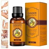 Wukesify Huile de Gingembre pour Le Drainage du Ventre, Massage lymphatique à l'huile de Gingembre, Huile de Gingembre lymphatique pour la Douleur et l'enflure, Huile de Gingembre pour Le Ventre