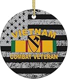 Christmas Ornament, US Army 1st Cavalry Division Vietnam Combat Veteran Christmas Ornaments, Ceramic Pendant, Xmas Tree Hanging Decoration, Holiday Decorations, Family Ornaments 2025, Gifts