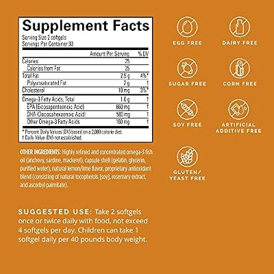 BRAINMD Dr Amen Omega-3 Power - 60 Capsules - Joint & Immune Support Supplement - Contains DHA & EPA - Gluten Free - 30 Servings