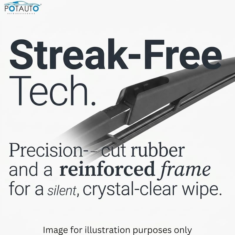 Image of POTAUTO REAR WIPER BLADE ARM SUITABLE FOR AUDI Q3 | 16 INCH | ALL-WEATHER HIGH PERFORMANCE | 3468