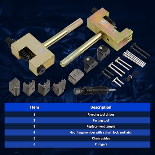 Image of Kuntech Engine Timing Chain Removal Installer Tool Kit Compatible with Mercedes Benz M271 M272 M273 M274 M276, Camshaft Riveting Tool Kit with Carrying Case & Gloves