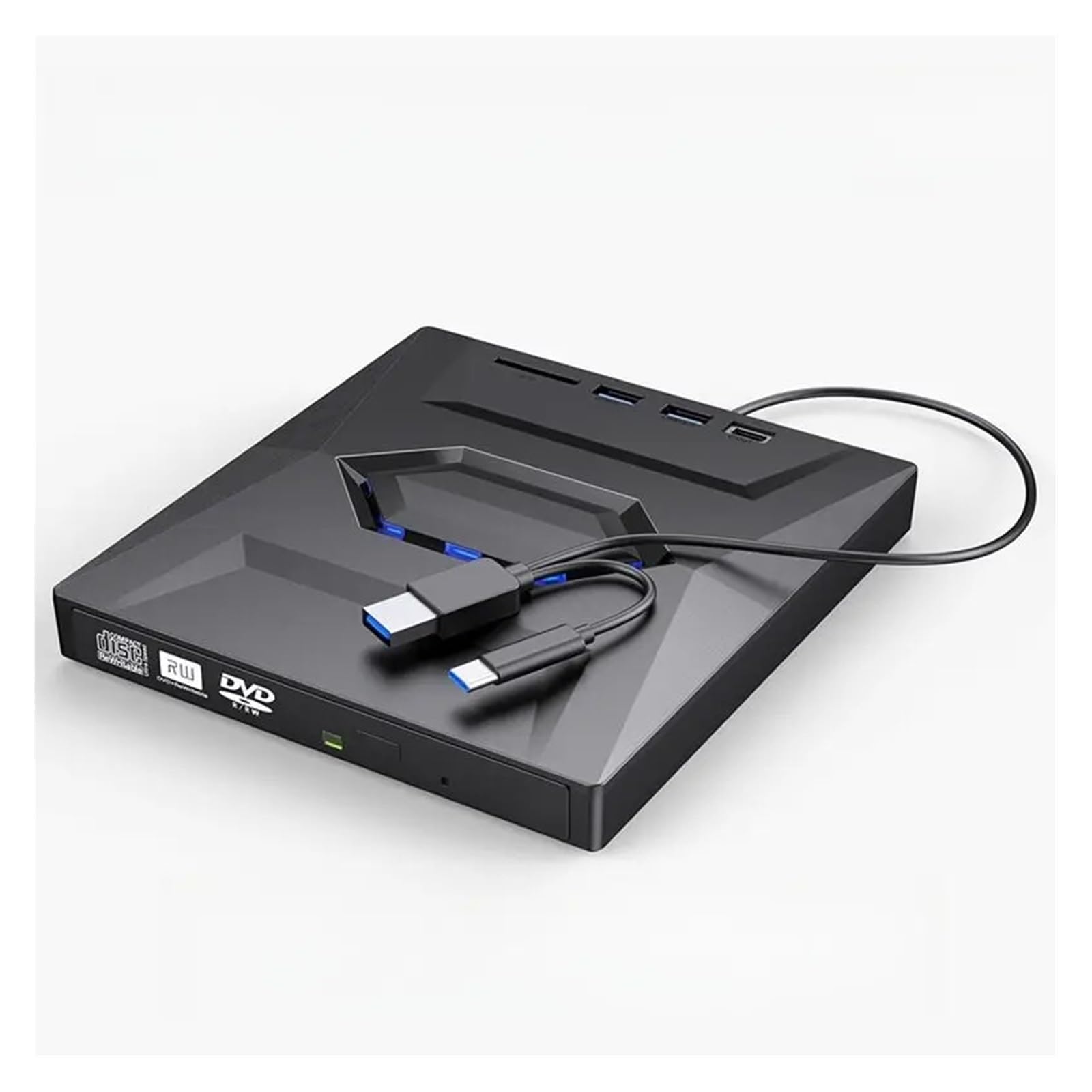 Odtwarzacz DVD, Zewnętrzny odtwarzacz Bluray USB 3.0 7 w 1 Wielofunkcyjna nagrywarka DVD BD CD Odczyt kart SD TF