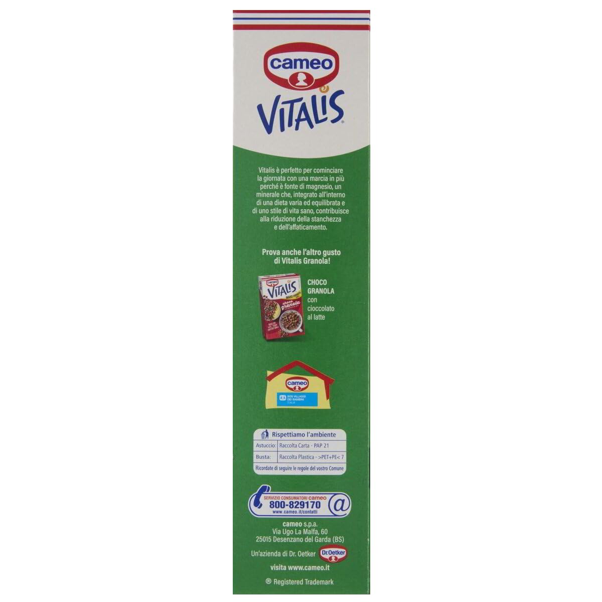 6X Cameo Vitalis Granola Classic con Uva Sultanina– Cereali Croccanti per Colazione Ricchi di Fibre, Ideali con Latte e Yogurt 500g
