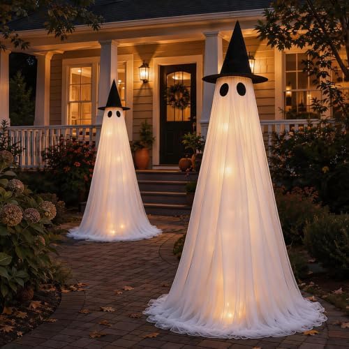 2 Pack 5 Ft Large Light Up Ghost Decor - Halloween Decorations Ou...