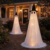 CheerBloom 5 Ft Light Up Ghost Decor 2-Pack