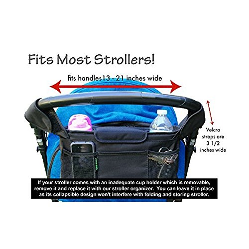 Stroller Organizer Bag & Cup Holder, Universal Fit