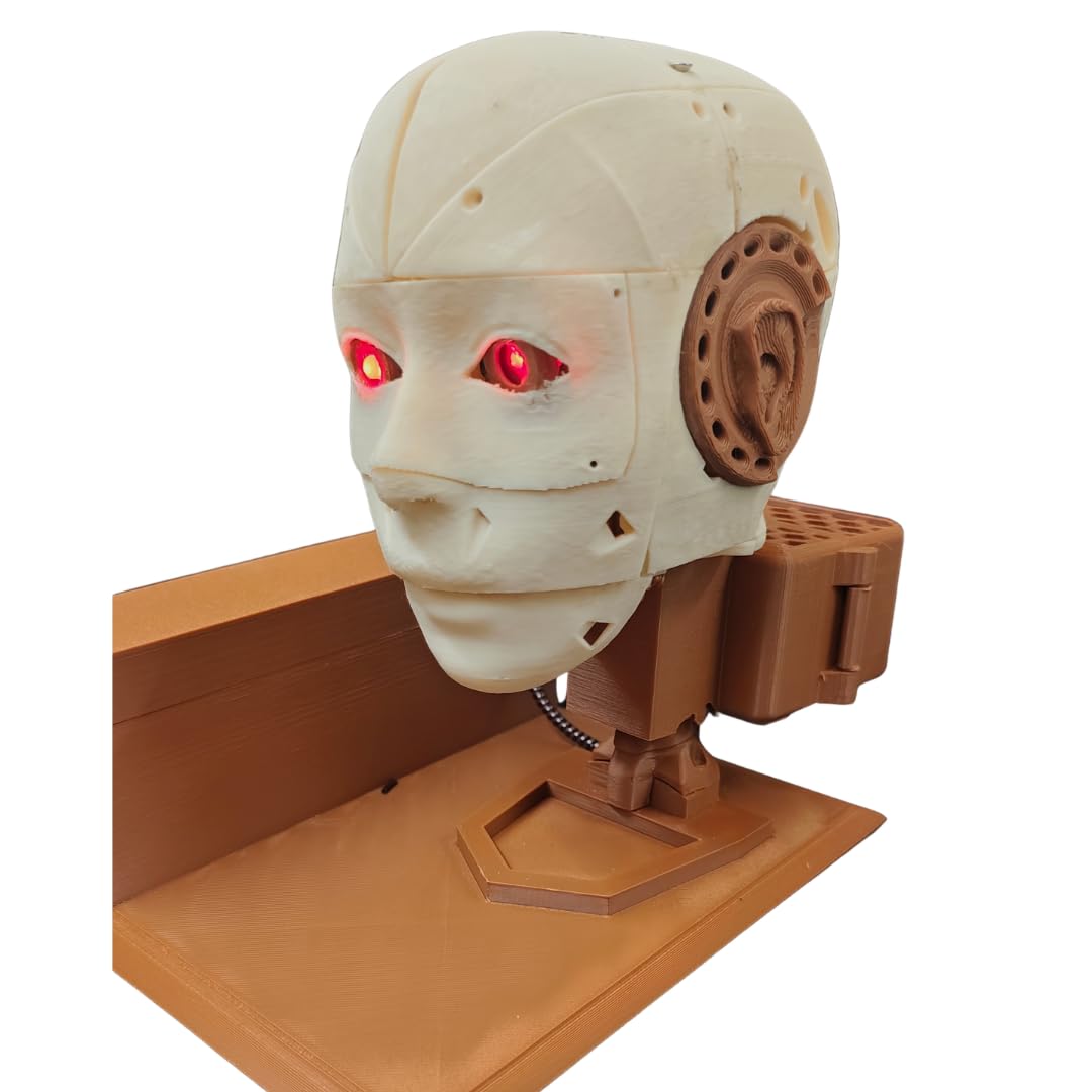 Humanoid Robot Head Chatbot Integrated | AI Chatbot Integration, Interactive Voice Responses, Moving lower jaw, LED Illuminated Eyes, 3D Printed Durable Design-image-11